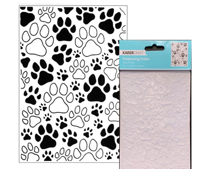 Embossing Folder Paw Prints by Kaisercraft Craft Folders Dog,puppy