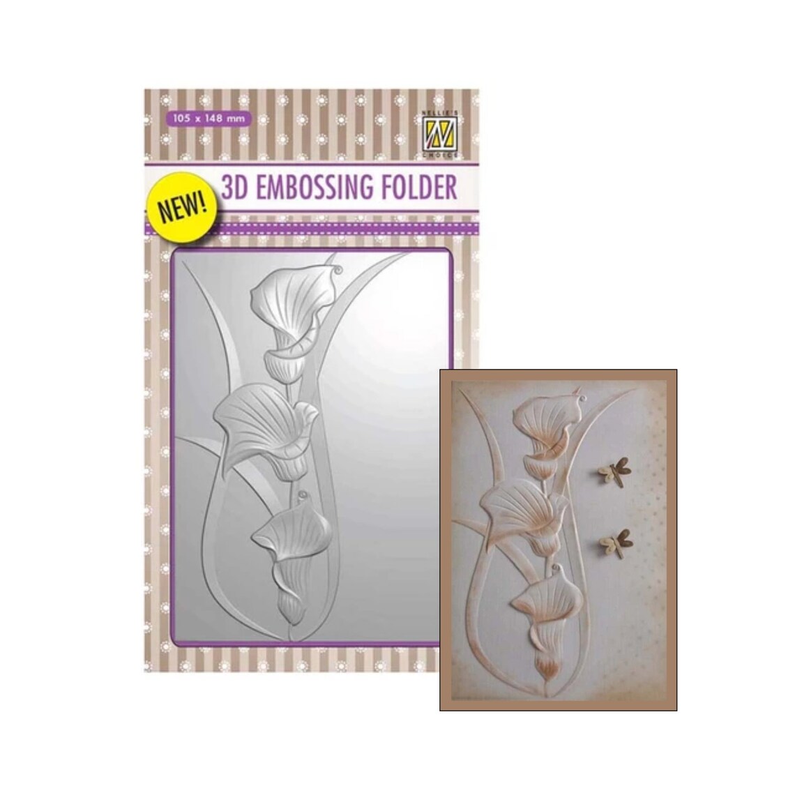 Embossing Folder Arums Lily 3D Flowers by Nellie Snellen Craft Etsy