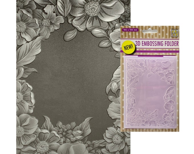 Embossing Folder Flower Frame 3D Flowers by Nellie Snellen Craft ...