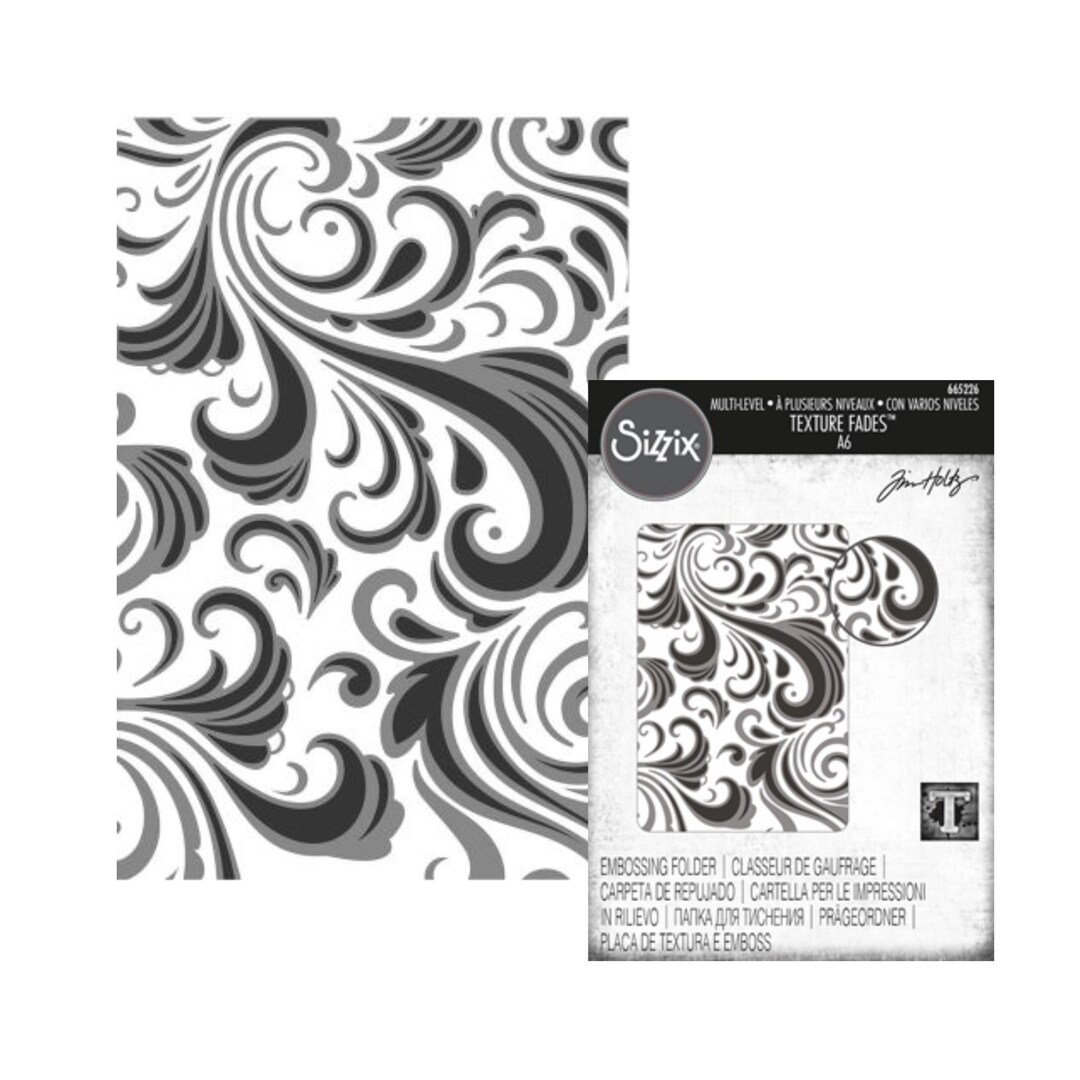 Embossing Folder Swirls by Tim Holtz Sizzix Folders Cuttlebug Etsy