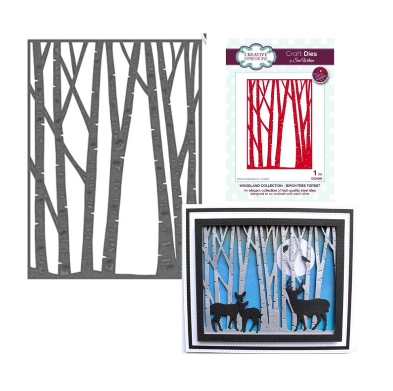 Birch Tree Forest Metal Die Cuts Sue Wilson Cutting Dies Woods Frame