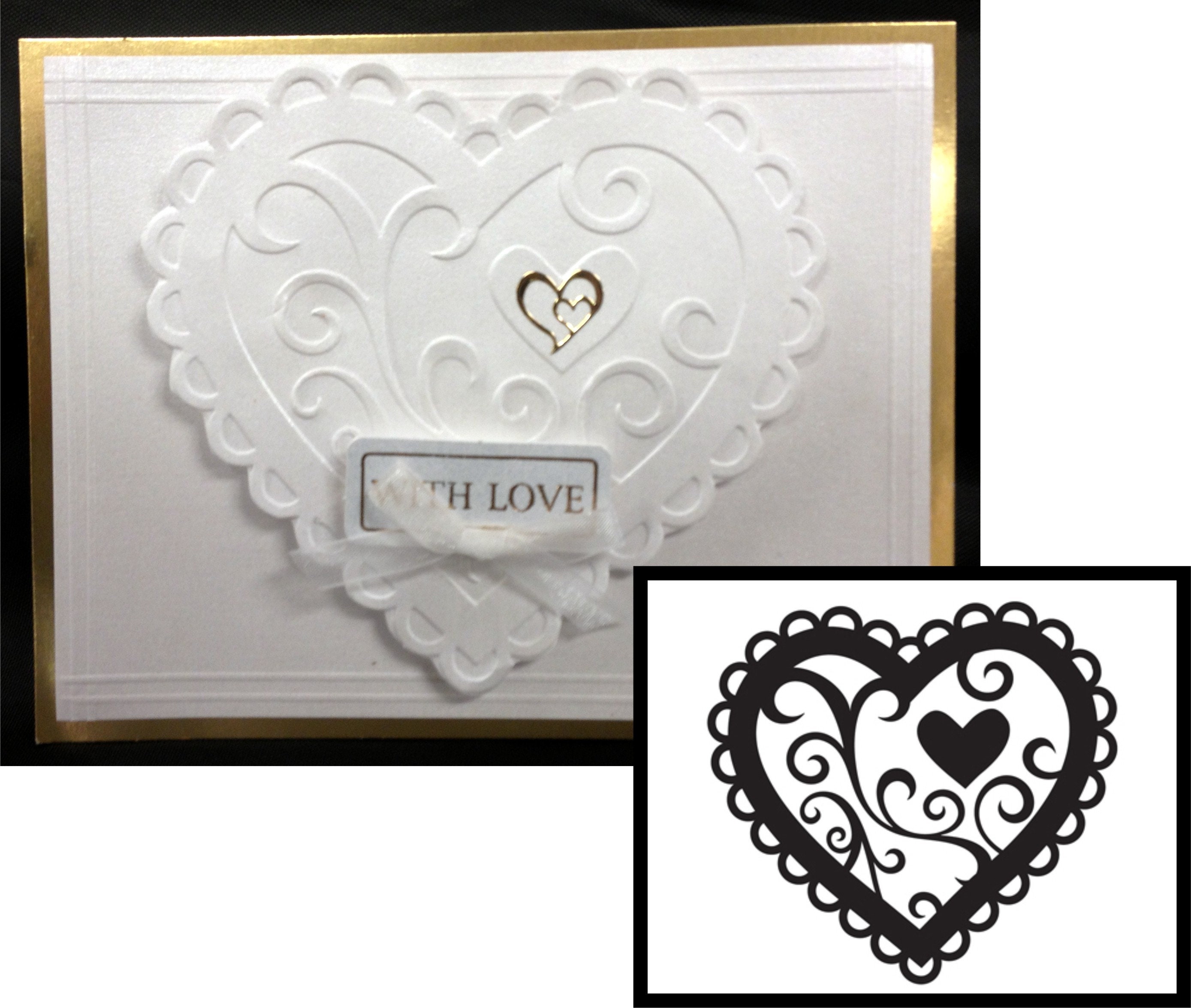 Heart embossing folder Darice craft folders for Etsy