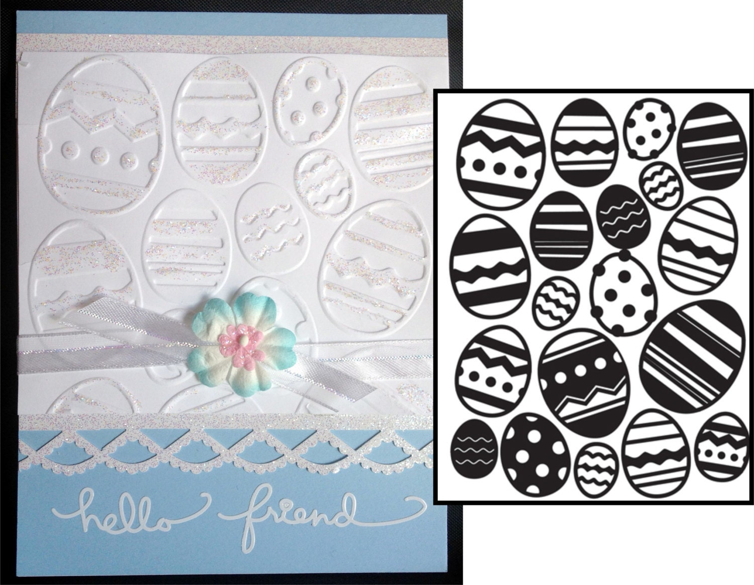 EASTER EGG embossing folder Darice 121842 A2 for scrapbooking Etsy