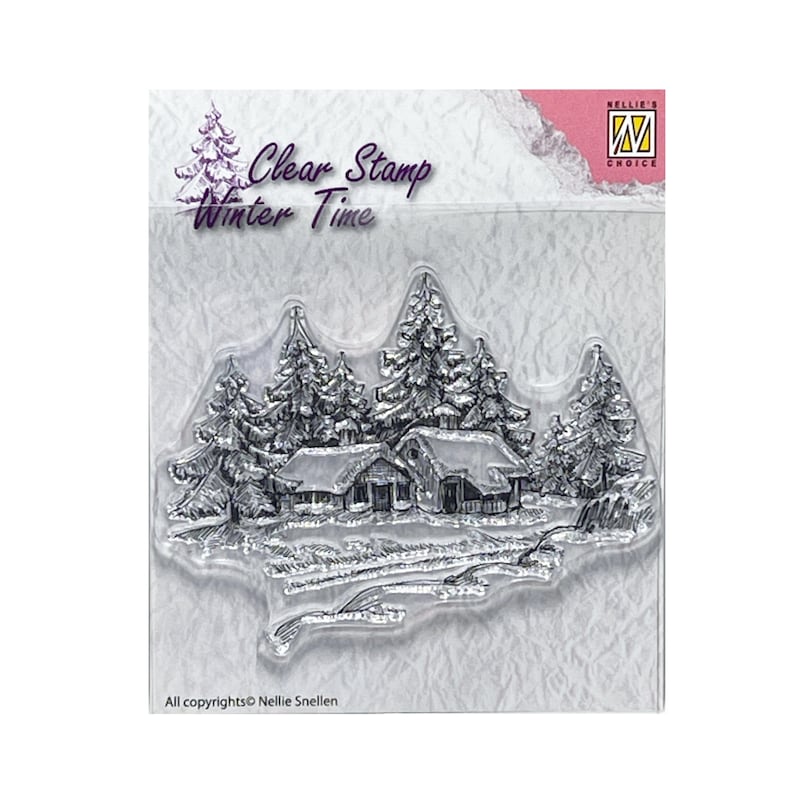 invitations,and Cardmaking WT002 Wintery House Cling Stamp Nellie Snellen clear stamps Christmas Winter House Scene for Scrapbooking