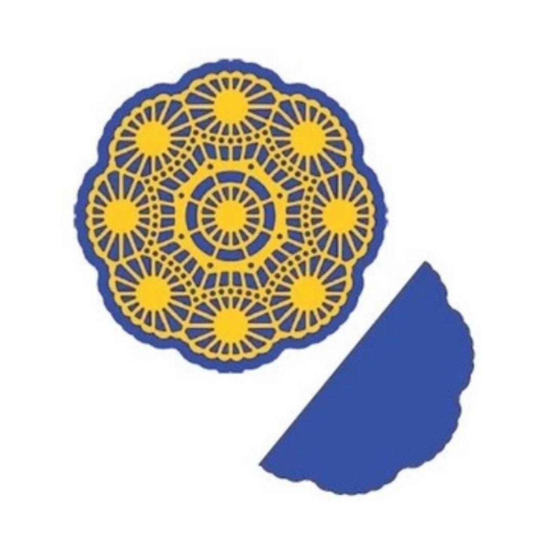 Metal Die Cut Spring Flower Burst Doily W/ Angel Wing Cheery Etsy