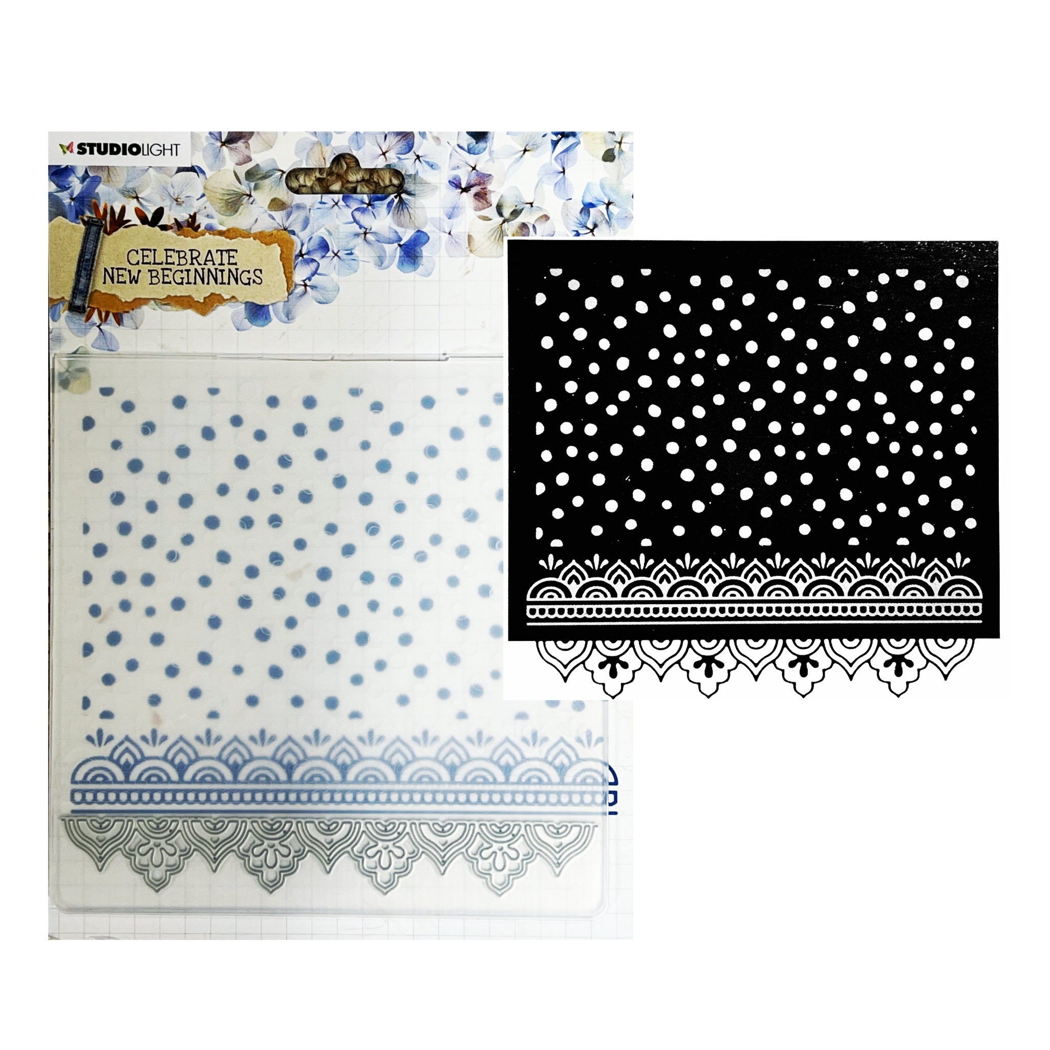 Embossing Folder Polka Dots and Lace Border Cut & Emboss Etsy