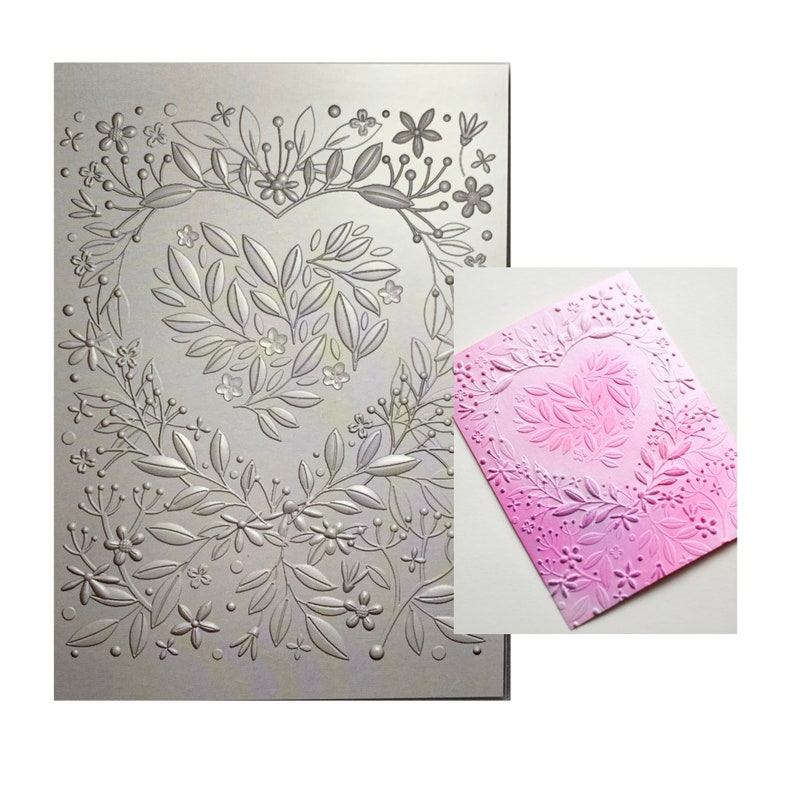 Elegant 3D Embossing Folder Heart Bouquet Memory Box Cuttlebug Etsy