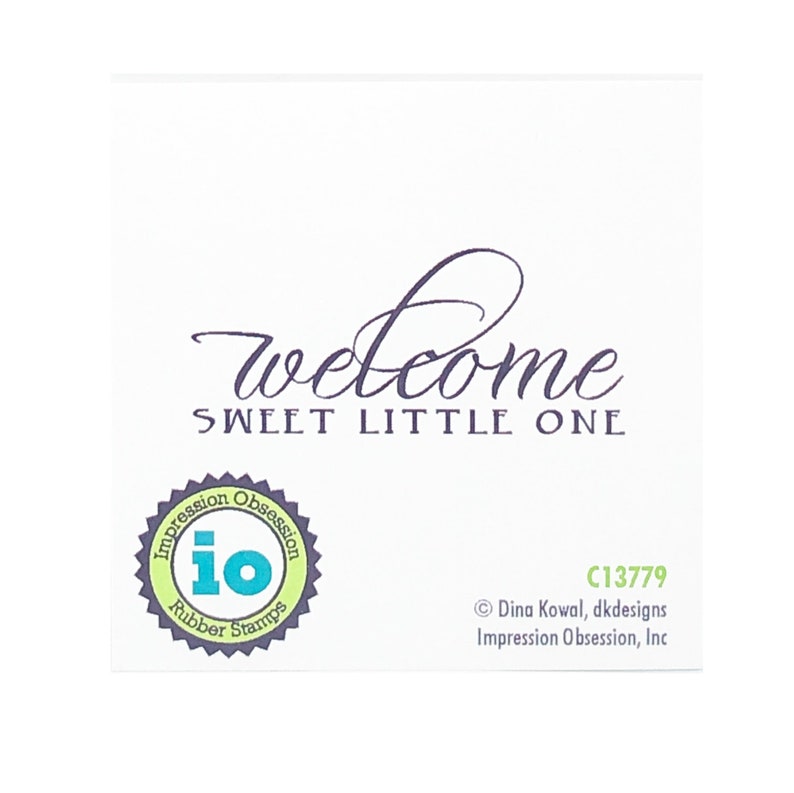 New Baby Rubber Stamp Welcome Sweet Little One Impression Obsession Cling Stamps for Scrapbooking,Cardmaking Phrase Verse Sentiment C13779