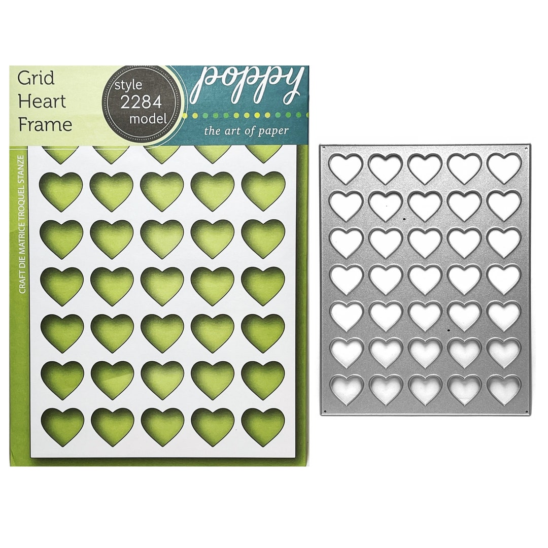 Grid Heart Frame Metal Die Cut Poppystamps Cutting Dies for - Etsy