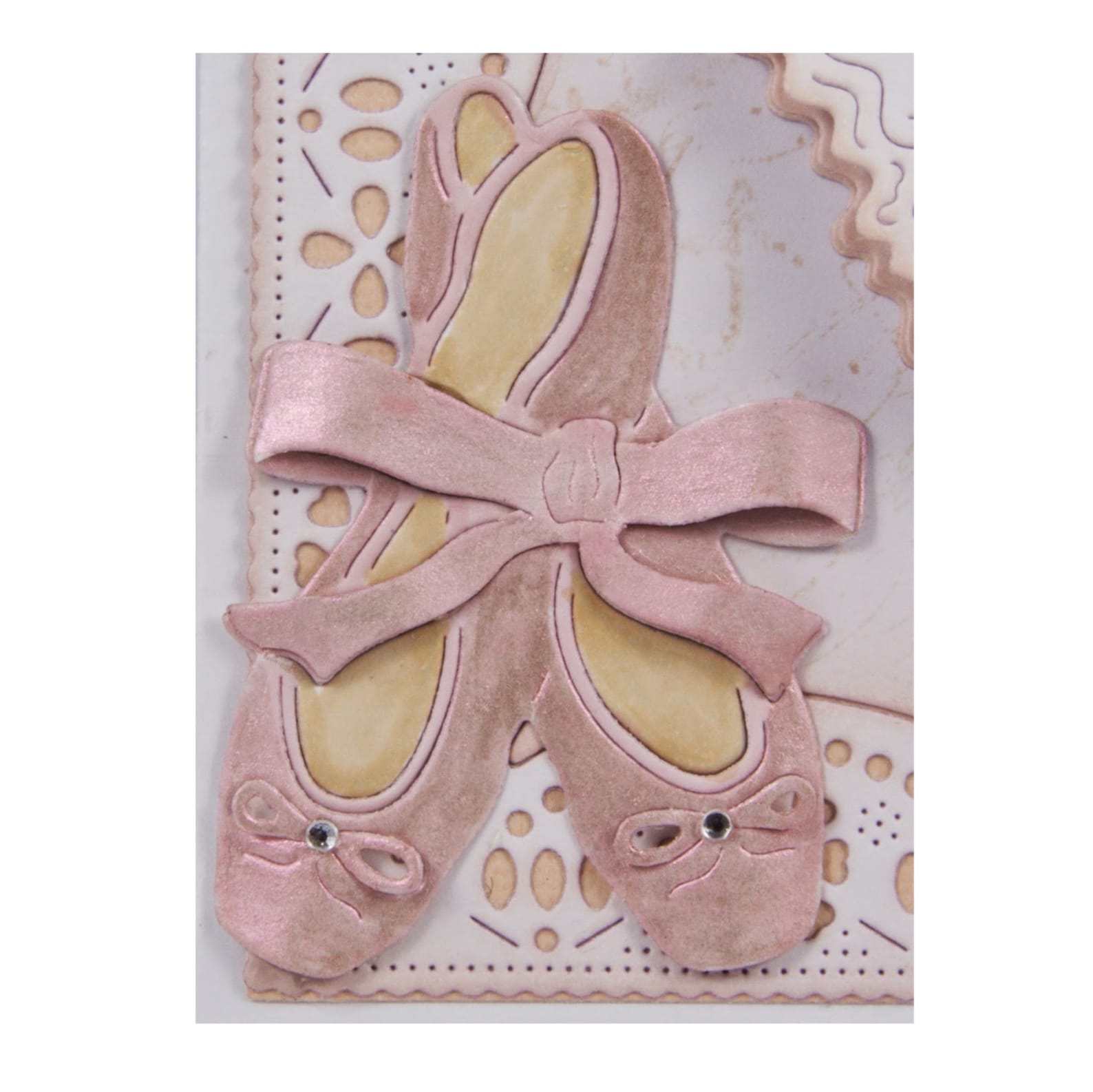 ballet slippers die cut ballerina toe shoes cheery lynn cutting dies b589 for handmade cards,scrapbook pages,cuttlebug,sizzix,ot