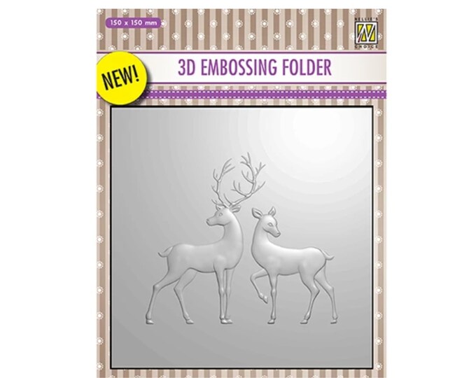 Embossing Folder Reindeer Christmas 3D by Nellie Snellen Craft Folders