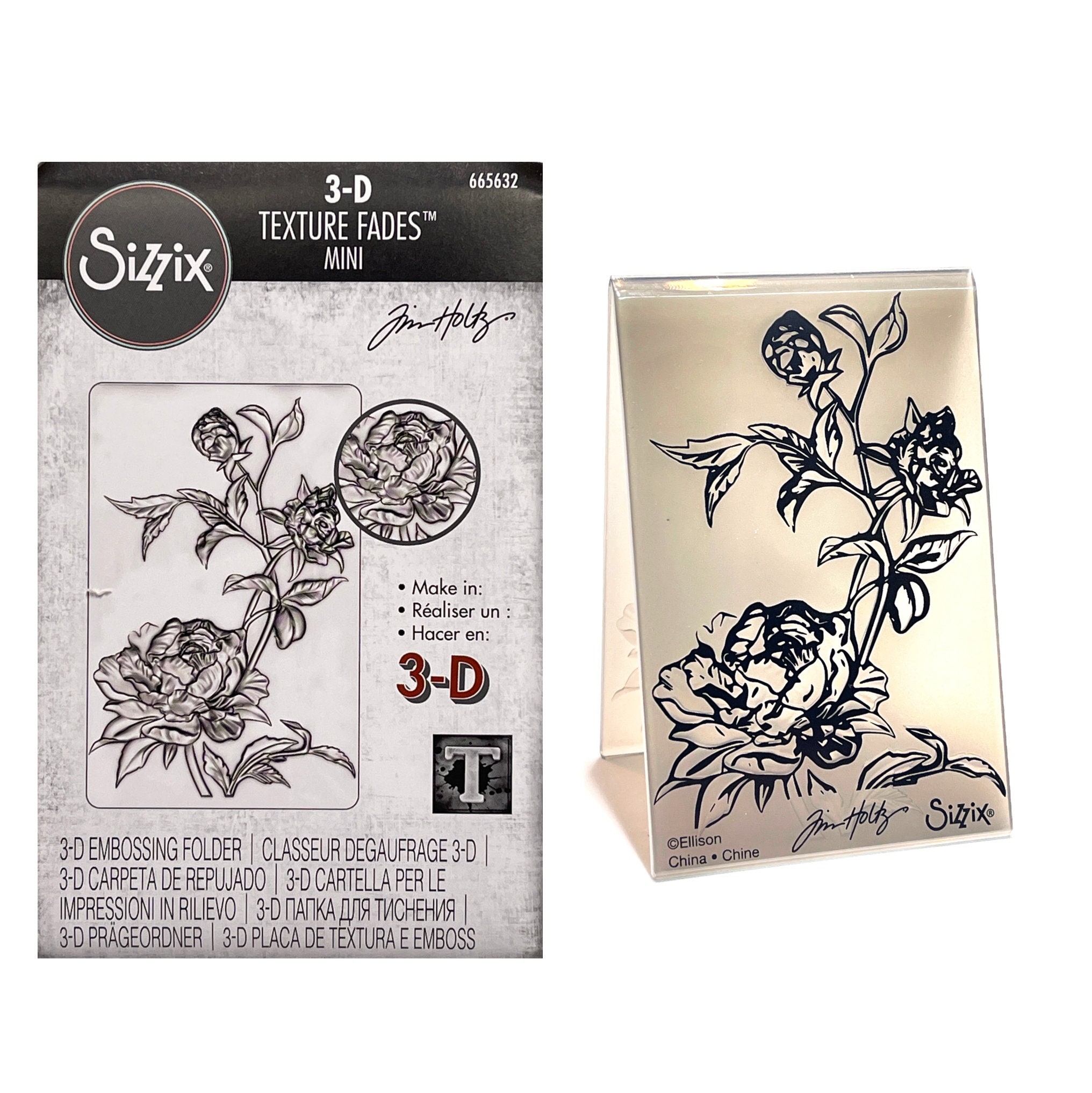 Embossing Folder Mini Roses 3D Sizzix Tim Holtz for Etsy UK