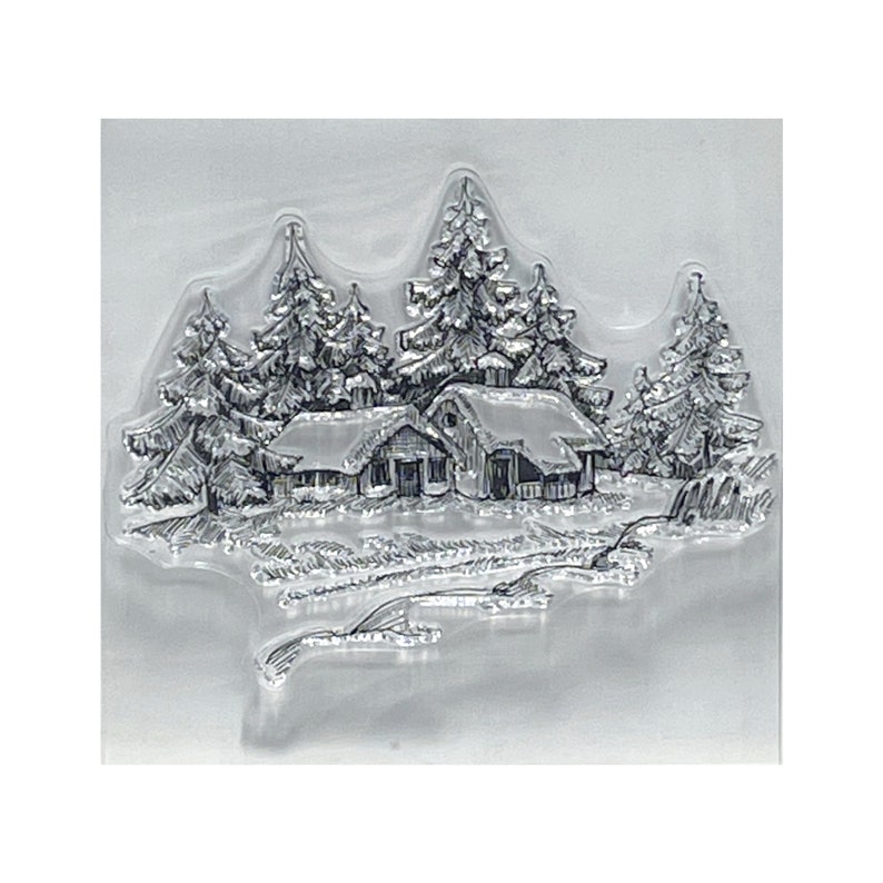 invitations,and Cardmaking WT002 Wintery House Cling Stamp Nellie Snellen clear stamps Christmas Winter House Scene for Scrapbooking