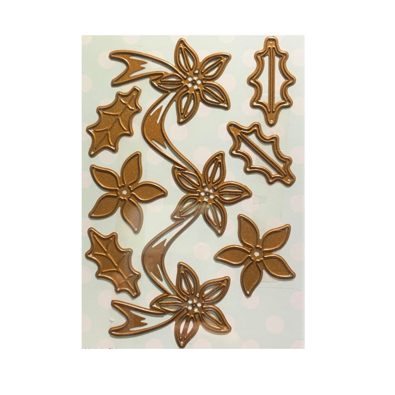 Christmas Border Metal Die Cut Poinsettia Ribbon Creative Expressions Cutting Dies Handmade Cards,Scrapbook,Cuttlebug,Sizzix,others CED3175