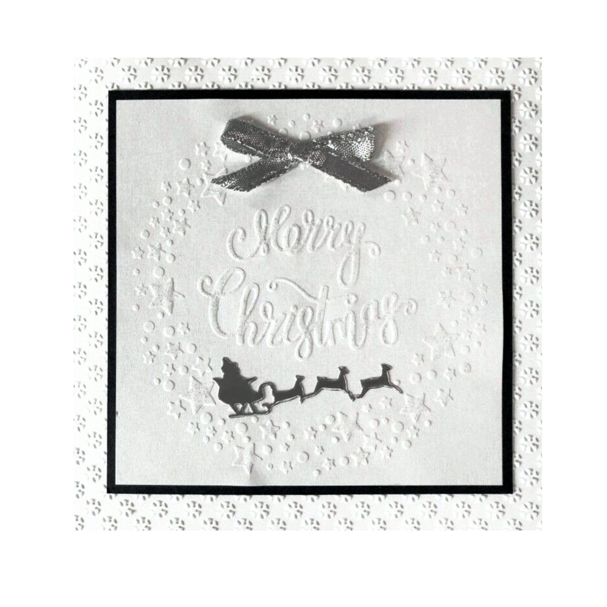 Merry Christmas Embossing Folder Star Wreath Nellie Snellen Etsy