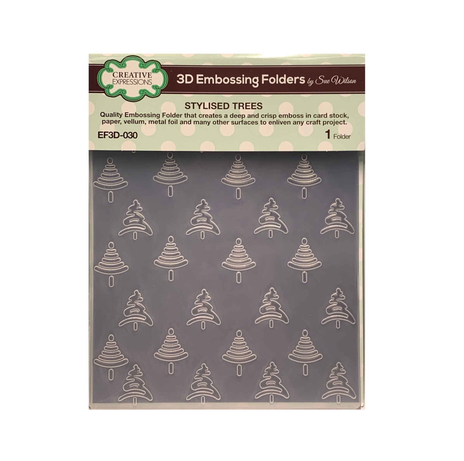 Embossing Folder Christmas Stylised Trees 3D by Creative Etsy