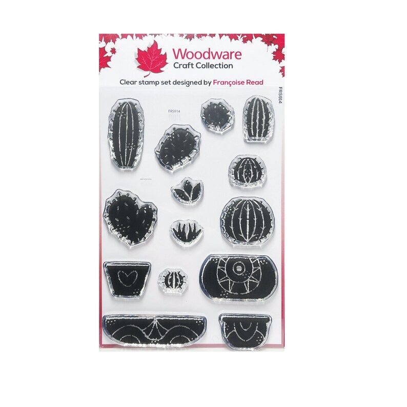 Build a Cactus Cling Clear Stamp Set Plants Pots by Woodware Etsy