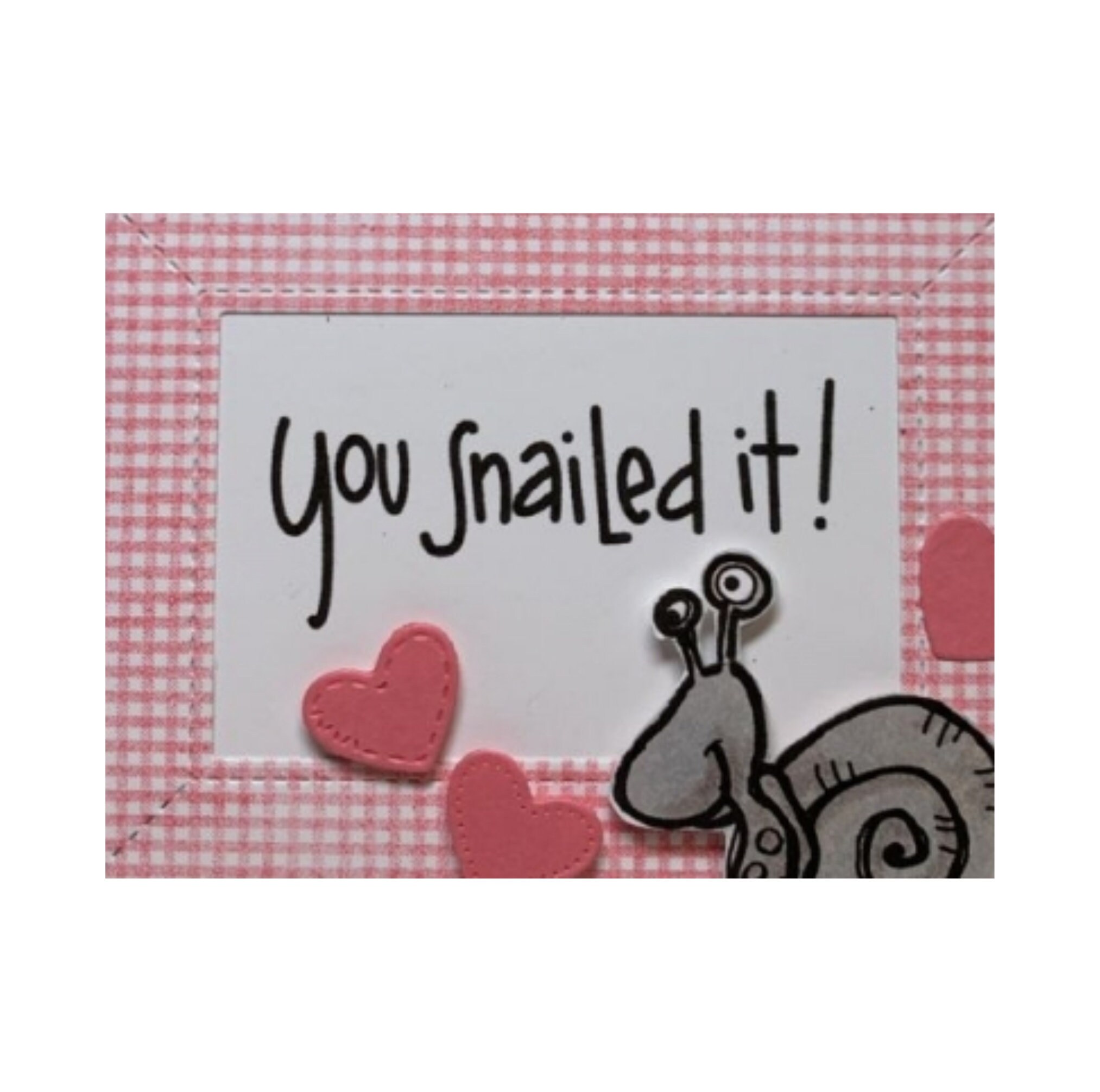 Cling Rubber Stamp Words You snailed it Sentiment Phrase Verse Etsy