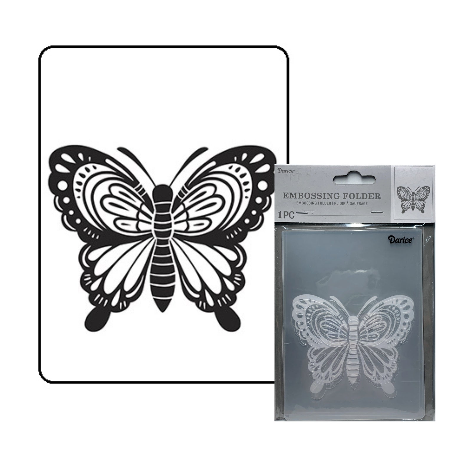 Embossing Folder Large Butterfly by Darice Craft Folders Etsy