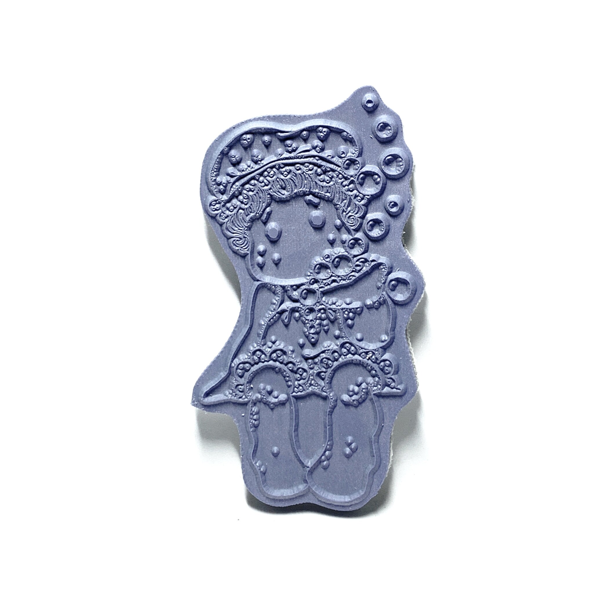 Bubbles Cling Rubber Stamp Sitting Girl Tilda with Bathcap | Etsy