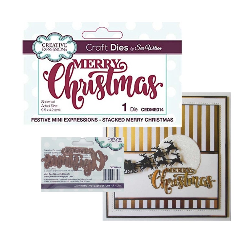 Stacked Merry Christmas Metal Die Cut Creative Expressions Etsy