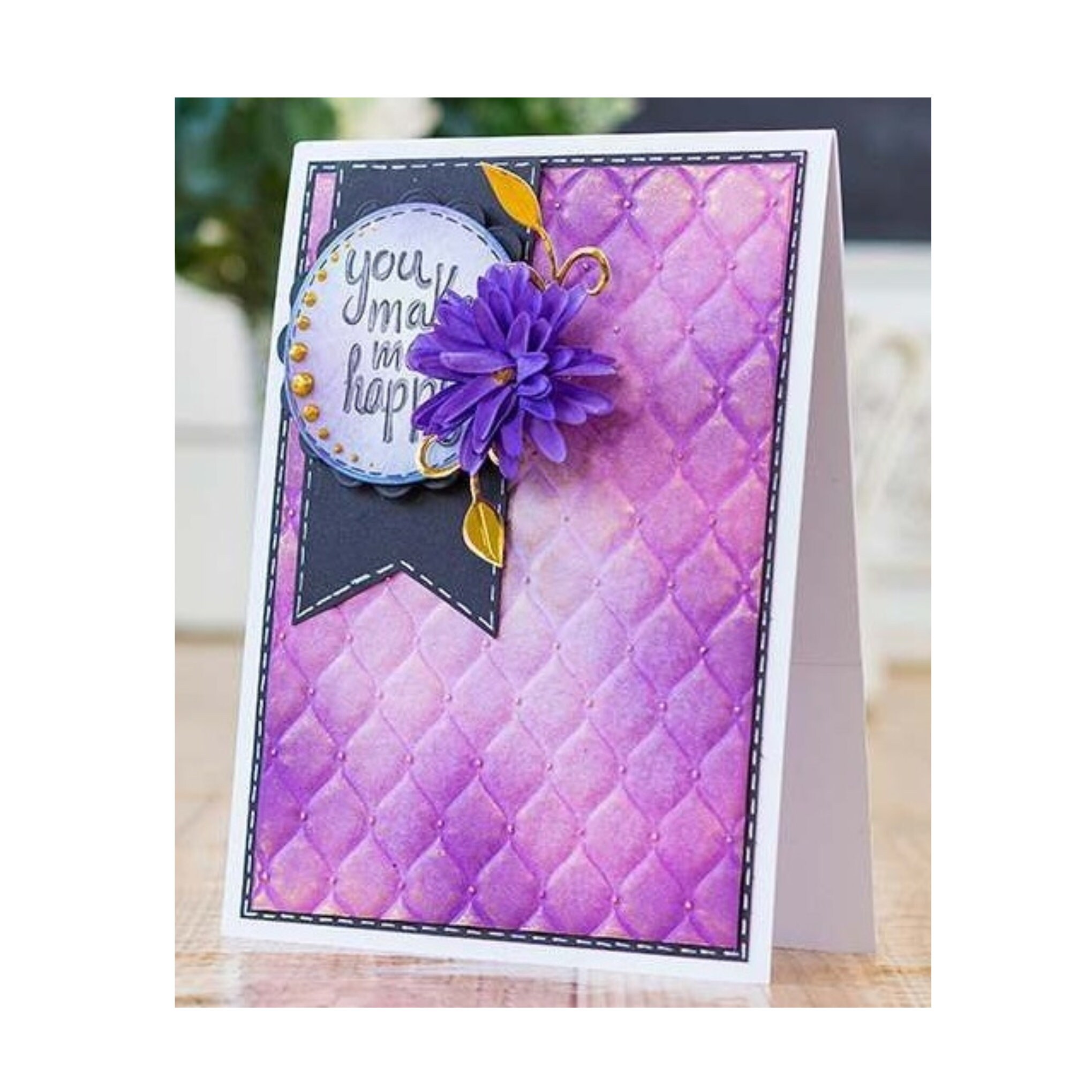 Elegant 3D Embossing folder Studded Leather Diamond Argyle Etsy