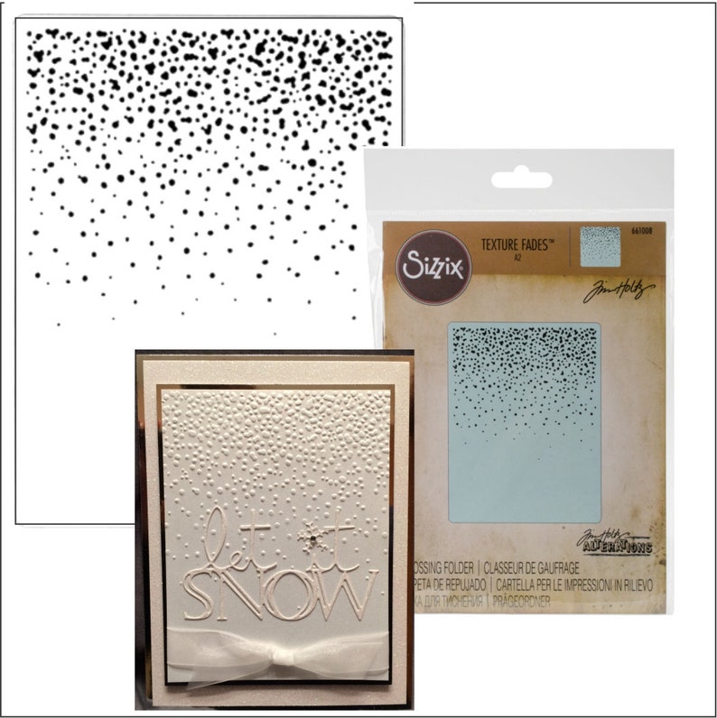 Snowfall Embossing Folder Tim Holtz Sizzix Craft Folders Etsy