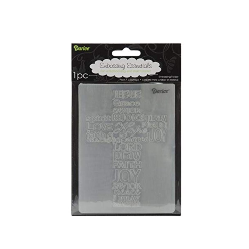 Embossing folder Cross with Words by Darice Craft Folders Etsy