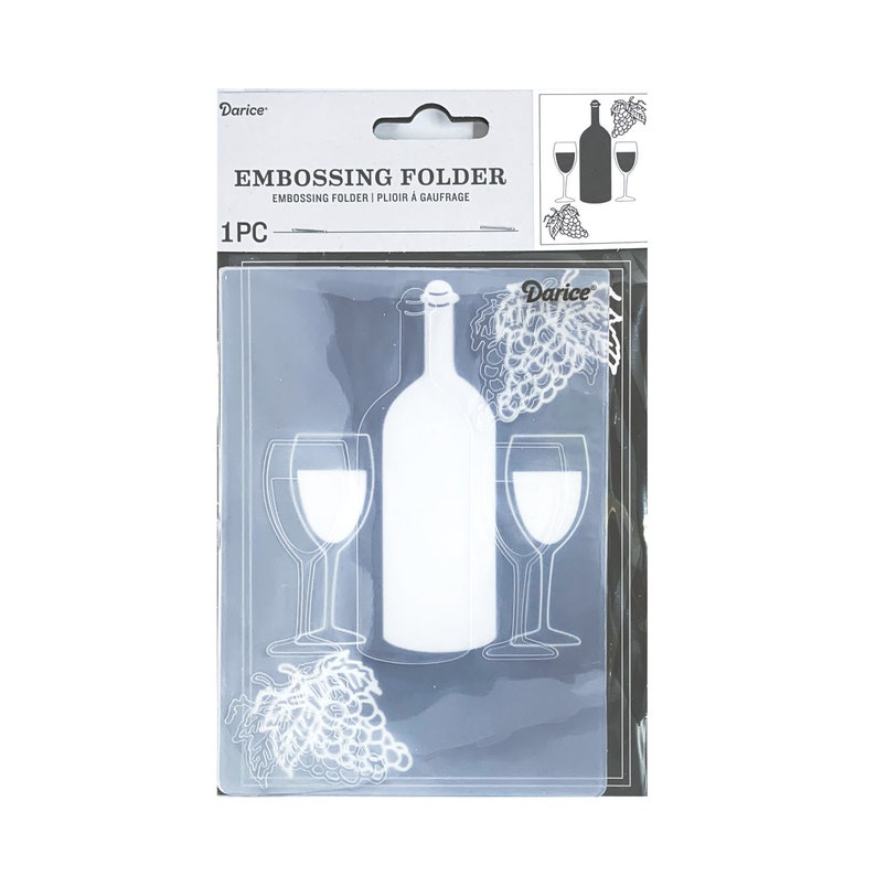 Embossing Folder Wine Darice Folders Bottleglassesgrapes for Etsy