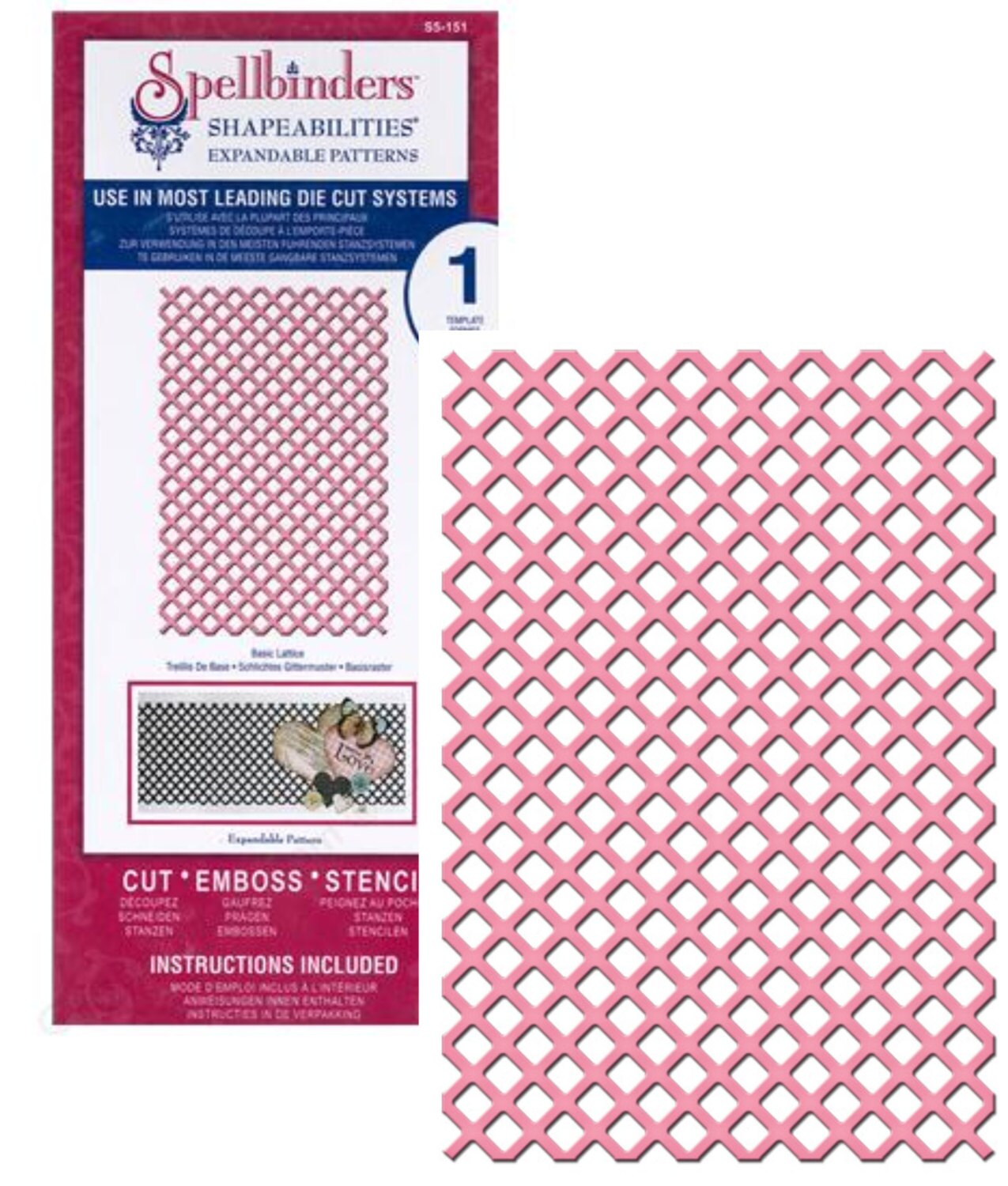 Base treillis coupe dé - matrices de dentelle est - S5-151 universel métal dé pour une utilisation dans toutes les machines, y compris la Cuttlebug et Sizzix Base treillis coupe dé - est matrices de dentelle est - - S5-151 universel métal dé pour une utilisation dans toutes les machines, y compris la Cuttlebug et Sizzix fc225a