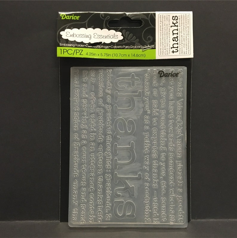 Thanks Define Embossing Folder Darice Embossing Folders Etsy