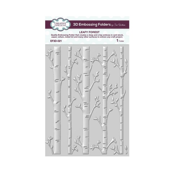 Embossing Folder Leafy Forest 3D by Creative Expressions Birch Etsy
