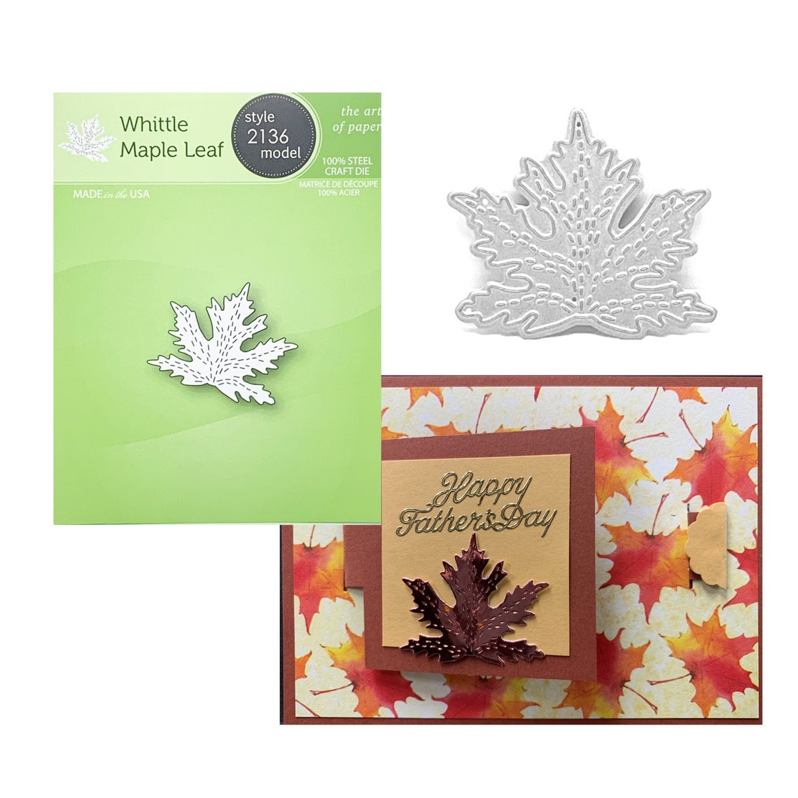 Maple Leaf Metal Die Cut Whittle Poppystamps Cutting Dies Etsy