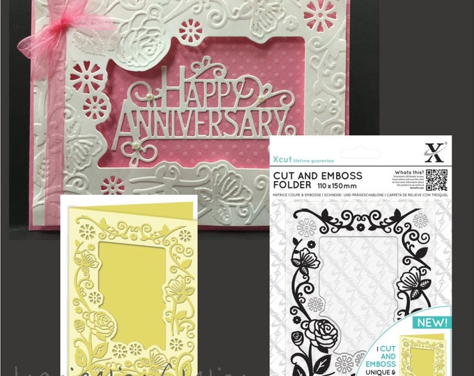Floral Frame Embossing Folder XCUT Cut & Emboss Embossing Folders for Scrapbooking and