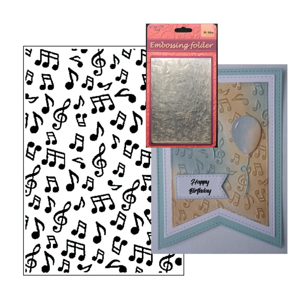 Embossing Folder Background Musical Note Emboss Folders HSF024 Etsy