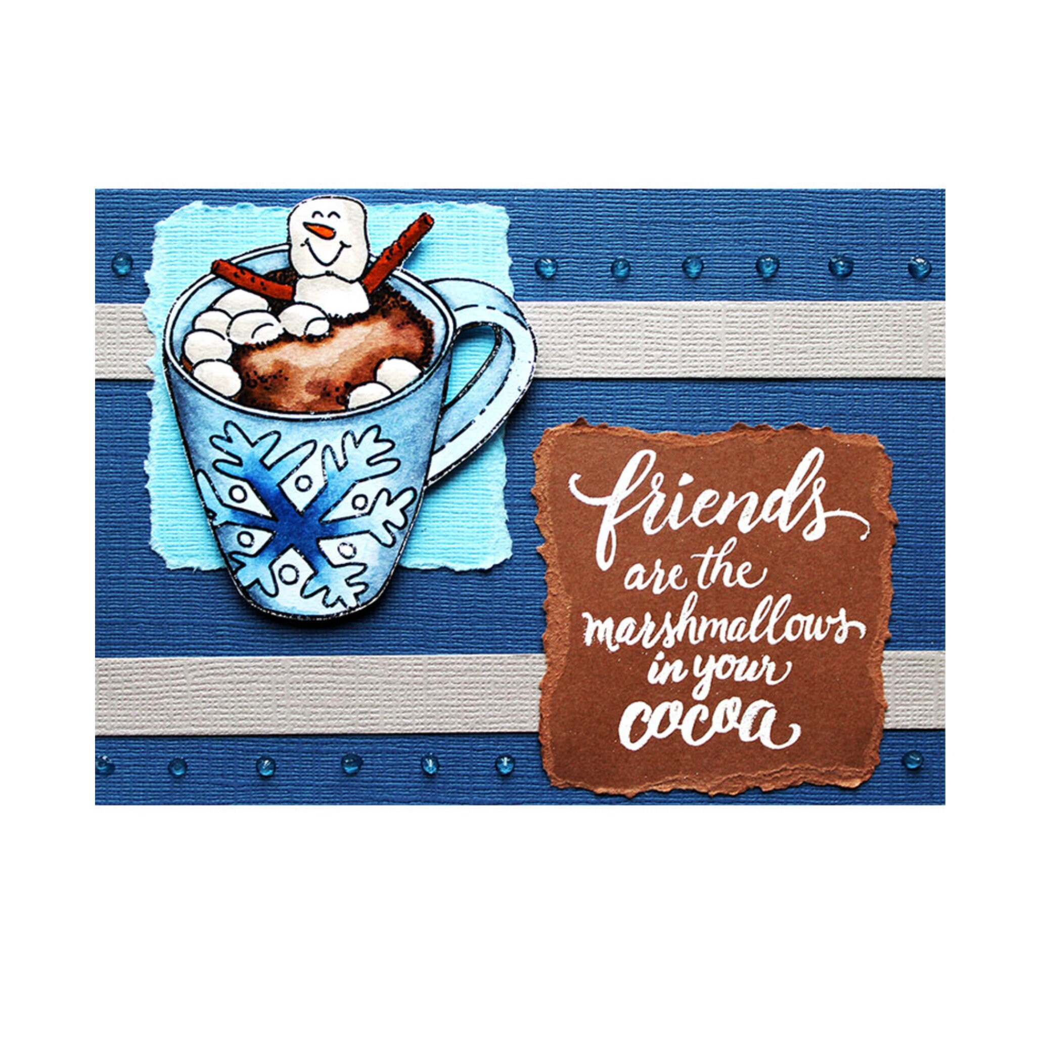 Friends Sentiments Words Cling Stamp Marshmallows in hot cocoa Etsy