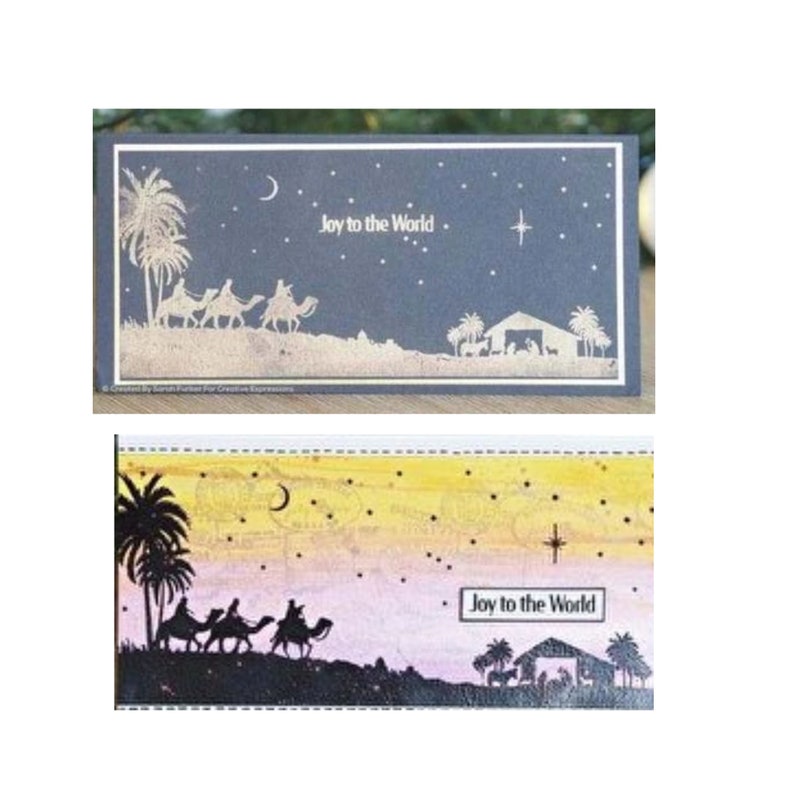 Christmas Nativity Rubber Stamp Follow the Star by Creative Etsy