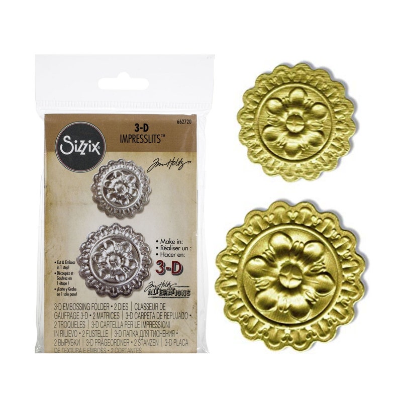 Embossing Folder Medallion 3D Cutting Die Sizzix Tim Holtz Etsy