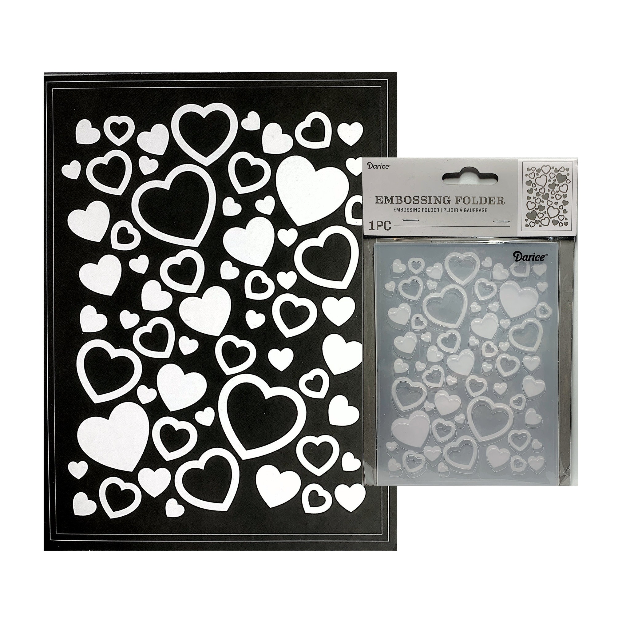 Embossing Folder Scattered Hearts by Darice Craft Folders Etsy