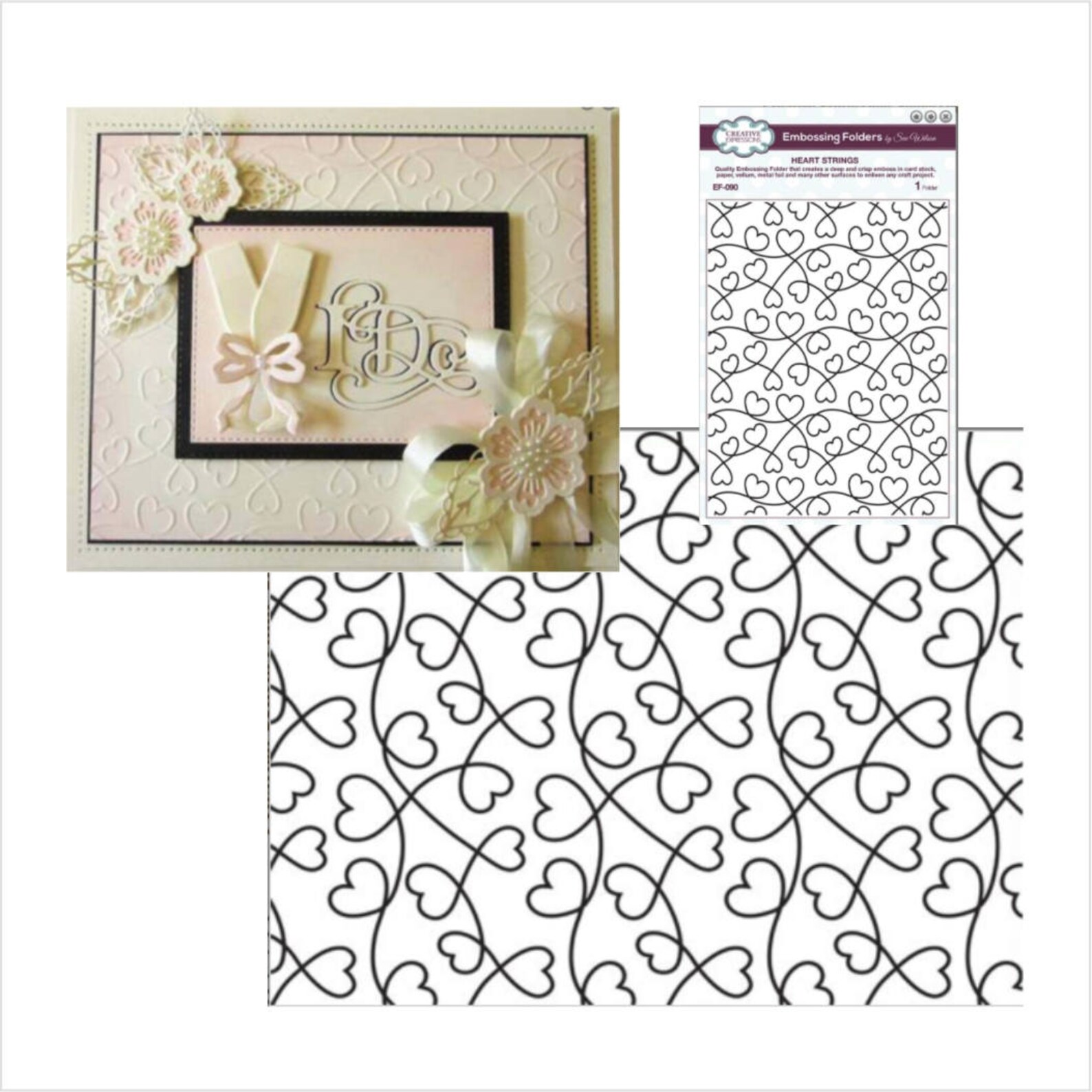 Embossing folder Heart Strings 5.75 x 7.5 Creative Expressions Etsy