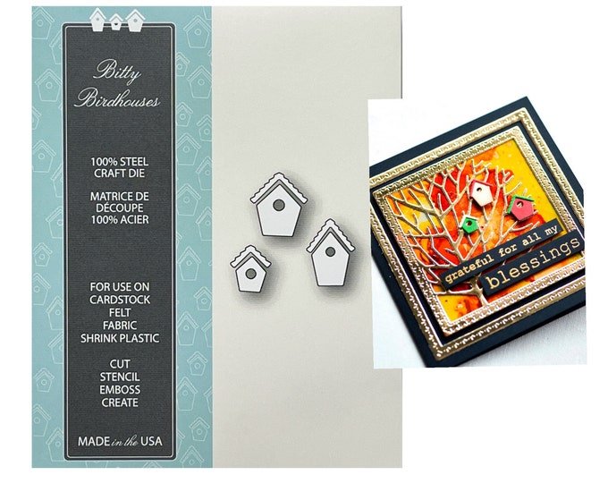 Bitty Birdhouses Metal Die Cut Stencil Memory Box Craft Cutting Dies