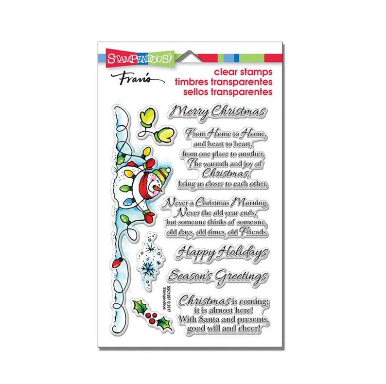 Cuttlebug,Sizzix,other Machines Snowman Wishes Stamps Words Stampendous Christmas clear cling stamp set for Handmade Cards,Scrapbooks