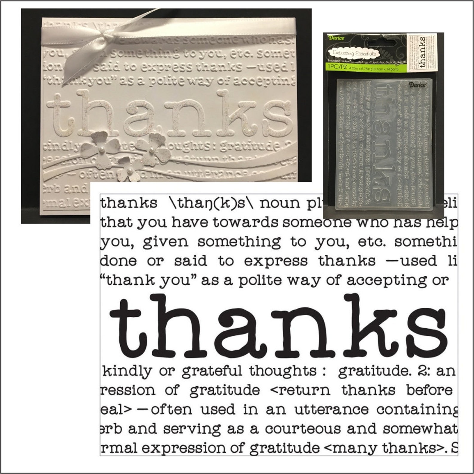 Thanks Define embossing folder Darice embossing folders Etsy