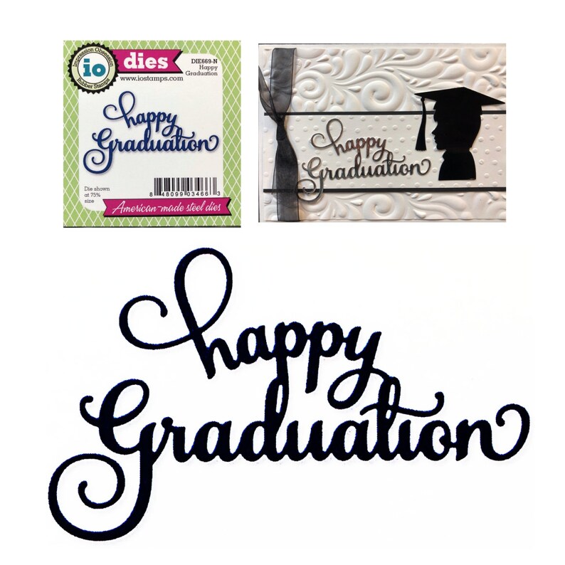 Happy Graduation metal die DIE669N Impression Obsession dies Etsy