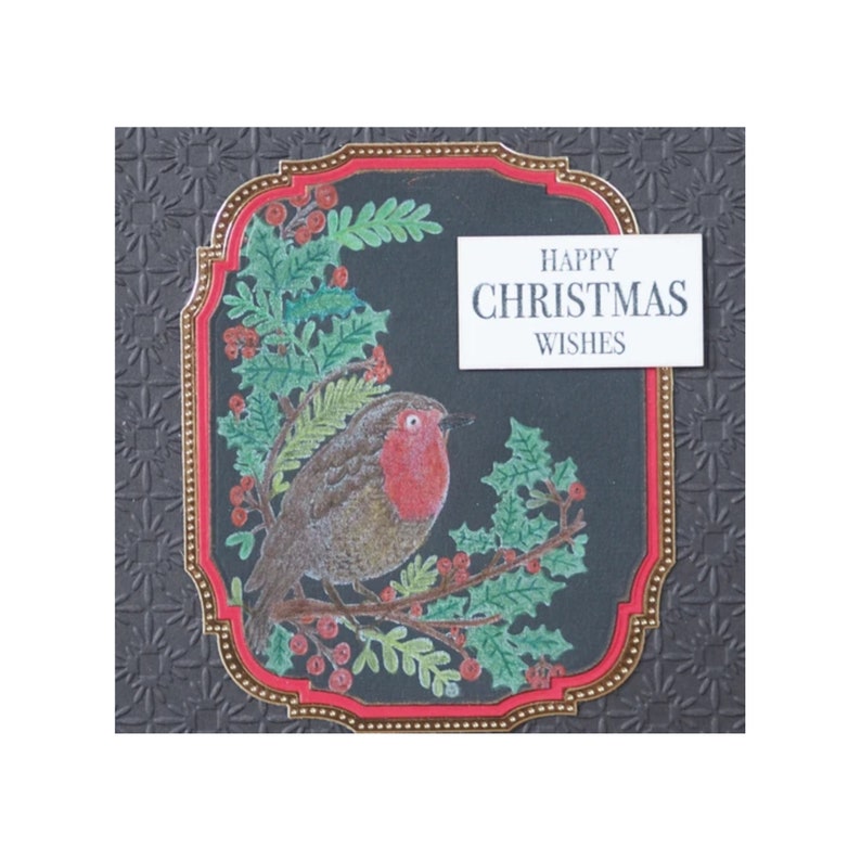 Robin and Holly Cling Clear Stamp with words by Woodware Stamps Christmas,Winter for stamping,embossing,card making /& Scrapbooking