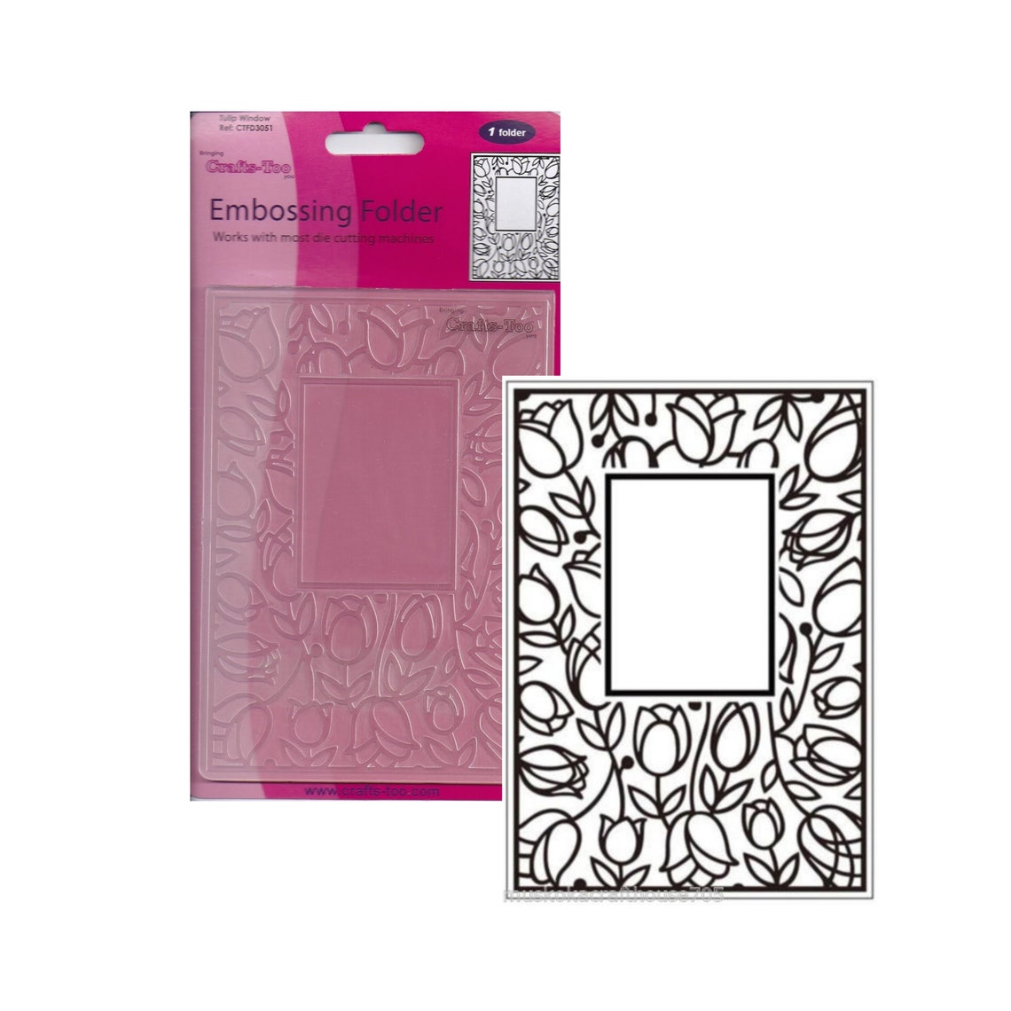 Embossing Folder Flower Tulip Window Nellie Snellen Folders Etsy