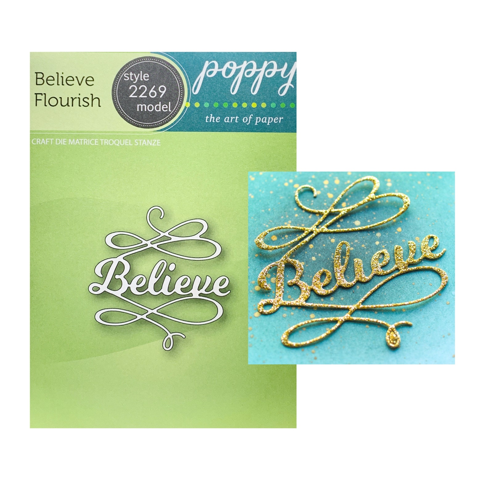 Believe Flourish Craft Die Cut Words Poppystamps Steel Metal Etsy