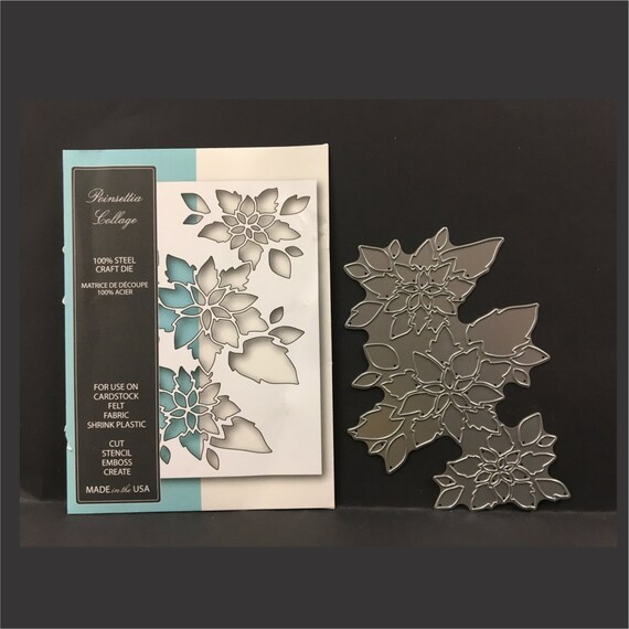 Christmas Dies Poinsettia Collage Craft Steel Cutting Die Memory Box 99585
