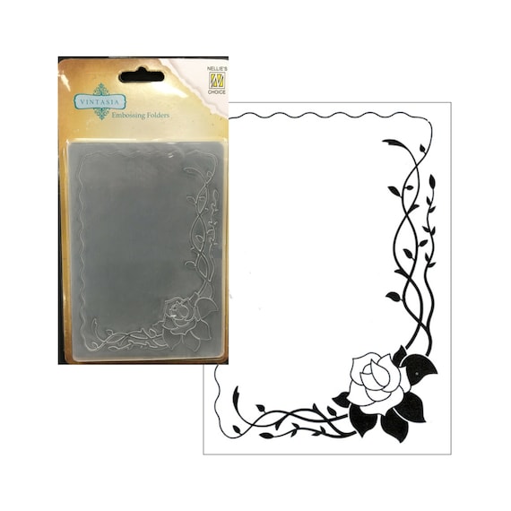 SIZZIX A6 LARGE EMBOSSING FOLDER OVAL HOLIDAY FRAME CHRISTMAS HOLLY CANDLES