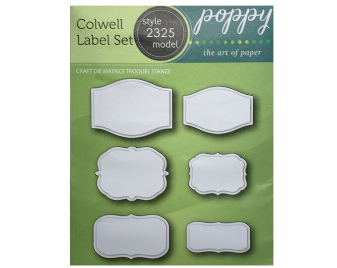 Colwell Label Set Metal Cutting Dies Poppystamps Craft Dies 6 Pc Tags